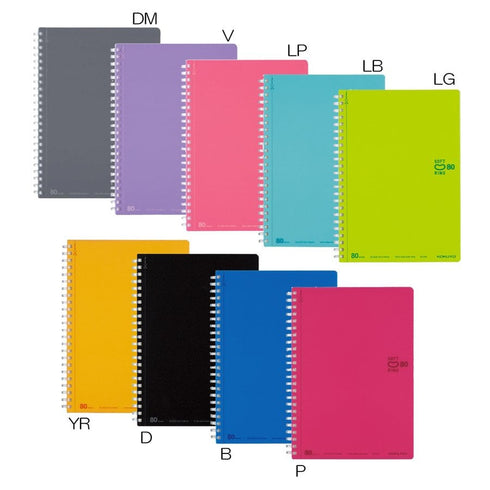 Kokuyo A5 Soft Ring BLUE GREEN Notebook Dotted Line 6 mm Rule | 80 Sheets SV338BT