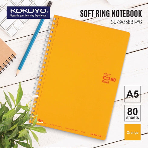 Kokuyo A5 Soft Ring BLUE GREEN Notebook Dotted Line 6 mm Rule | 80 Sheets SV338BT