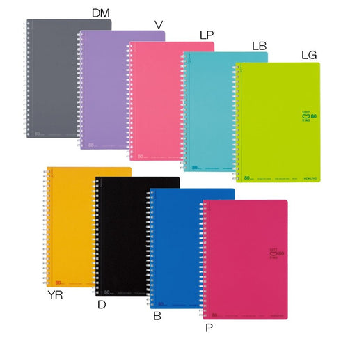 Kokuyo A5 Soft Ring PINK Notebook Dotted Line 6 mm Rule | 80 Sheets SV338BT