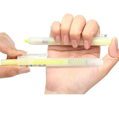 Dianshi RETRACTABLE SOFT Color Highlighter Set Refillable Highlighter Set Eco Conscious Four Series Six Pen Set 24 Colors | DS-805S