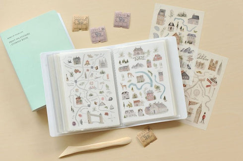 MU Lifestyle WHITE STORAGE Book Storage Binder Storage Wallet Print-On Stickers Rub -On Stickers Transfer Stickers Translucent Stickers
