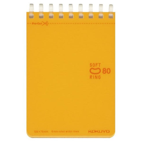 Kokuyo A7 VIOLET Soft Ring Notebook 6mm Dotted Ruled Line Mini Type Reporter Style Notebook Flip Up Notebook | 80 Sheets SV378BT