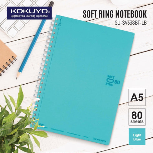 Kokuyo A5 Soft Ring VIOLET Notebook Dotted Line 6 mm Rule | 80 Sheets SV338BT