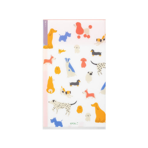 Midori A5 SLIM With Flap DOG 3 Pocket Clear Folder MD Folder Water Resistant Folder | 221.5mm X 126mm