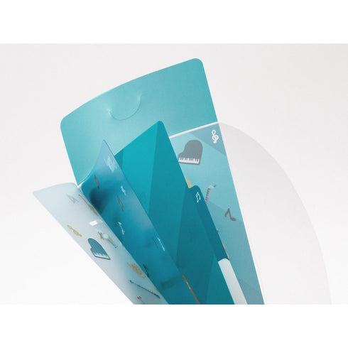 Midori A5 SLIM With Flap Musical INSTRUMENTS 3 Pocket Clear Folder MD Folder Water Resistant Folder | 221.5mm X 126mm
