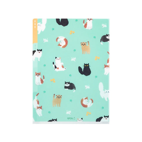 Midori A5 CATS 3 Pocket Clear Folder MD Folder Water Resistant Folder | 220mm X160mm