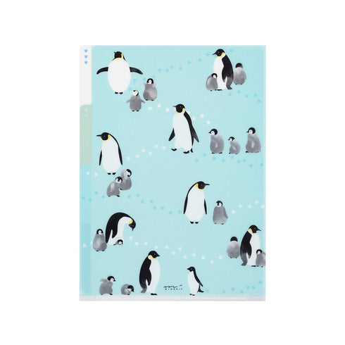 Midori A5 PENGUIN 3 Pocket Clear Folder MD Folder Water Resistant Folder | 220mm X160mm