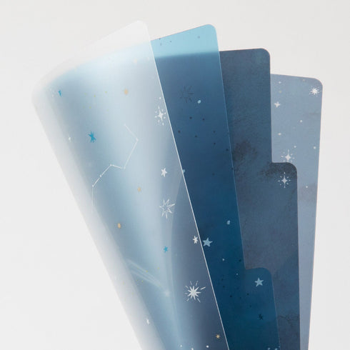 Midori A5 STARRY 3 Pocket Clear Folder MD Folder Water Resistant Folder | 220mm X160mm