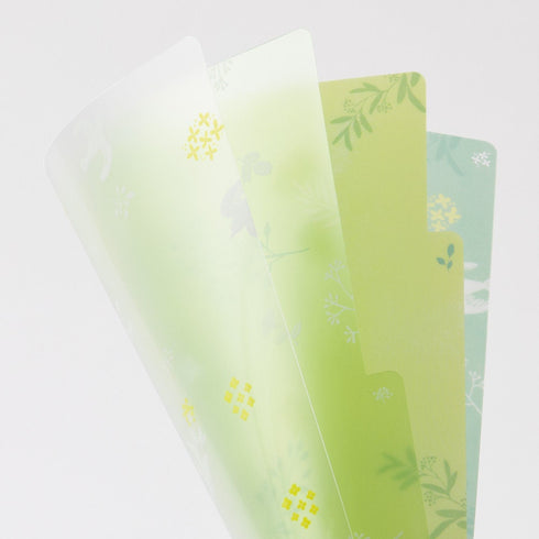 Midori A5 Peace DOVES White Birds 3 Pocket Clear Folder MD Folder Water Resistant Folder | 220mm X160mm