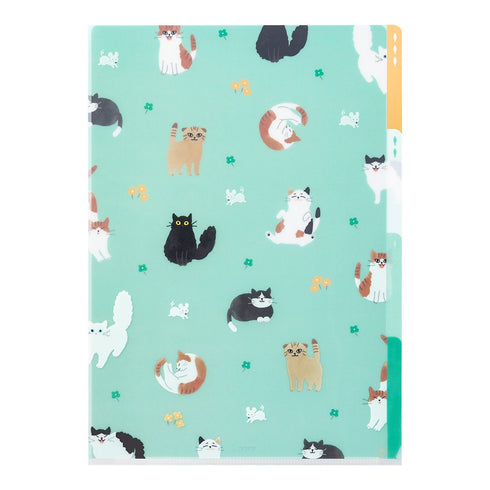 Midori A4 CATS 3 Pocket Clear Folder MD Folder Water Resistant Folder | 310mm X 221mm