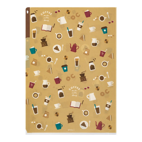 Midori A4 COFFEE 3 Pocket Clear Folder MD Folder Water Resistant Folder | 310mm X 221mm
