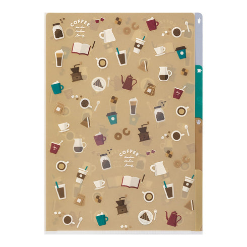 Midori A4 COFFEE 3 Pocket Clear Folder MD Folder Water Resistant Folder | 310mm X 221mm