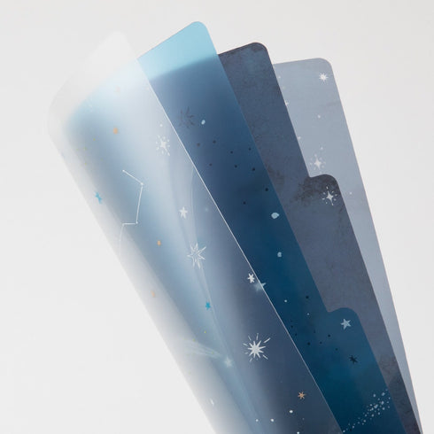 Midori A4 STARRY 3 Pocket Clear Folder MD Folder Water Resistant Folder | 310mm X 221mm
