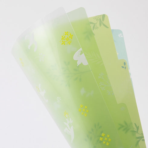 Midori A4 Peace DOVES 3 Pocket Clear Folder MD Folder Water Resistant Folder | 310mm X 221mm