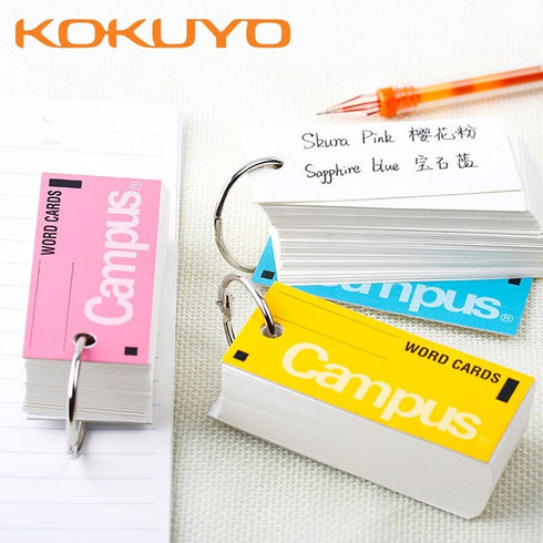 Kokuyo Campus BLACK with PCV COVER Word Card Fountain Pen Testing Journal Fountain Pen Ink Swatches Pen Swatches Ink Swatches