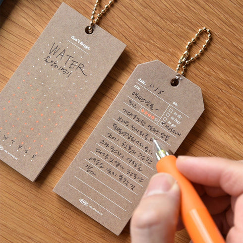 PLEPIC MEMO IT Keychain Notes Chain Notes Memo Notes Shopping List To Do List Expense Record Daily Weekly Dot Grid | 50 Sheets 150 X 60mm