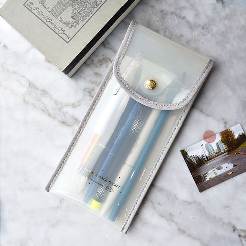 PLEPIC TWINKLE Clear Smoky GREY Pen Case Pencil Case Storage Case Durable Pen Case Storage Case Clear Testing Case | 193 X 93mm