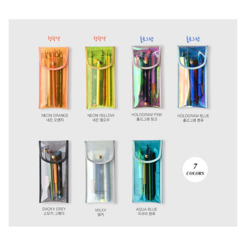 PLEPIC TWINKLE Clear Smoky GREY Pen Case Pencil Case Storage Case Durable Pen Case Storage Case Clear Testing Case | 193 X 93mm