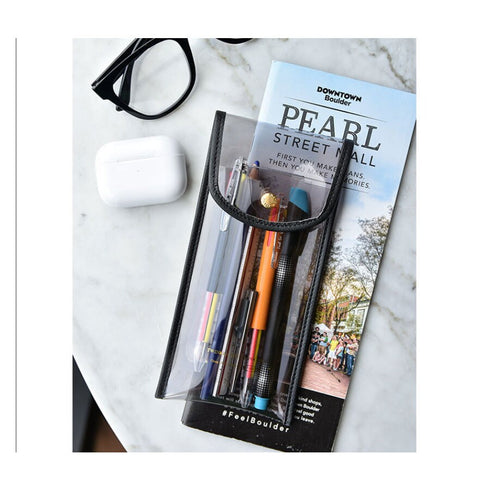 PLEPIC TWINKLE Clear Smoky GREY Pen Case Pencil Case Storage Case Durable Pen Case Storage Case Clear Testing Case | 193 X 93mm