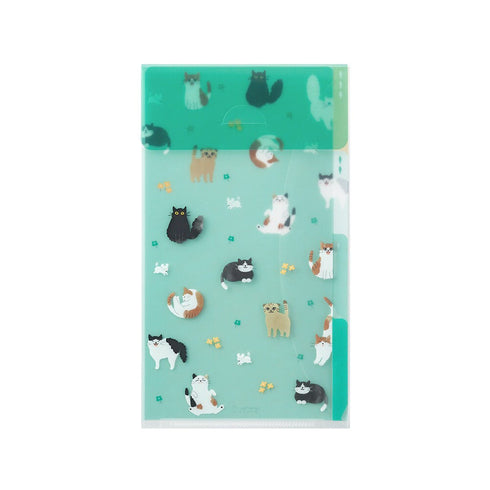 Midori A5 SLIM With Flap CAT 3 Pocket Clear Folder MD Folder Water Resistant Folder | 221.5mm X 126mm