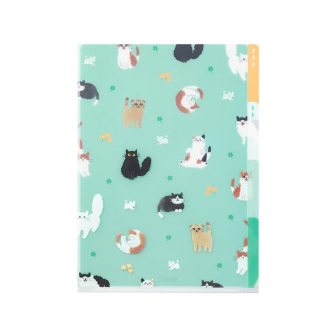 Midori A5 CATS 3 Pocket Clear Folder MD Folder Water Resistant Folder | 220mm X160mm