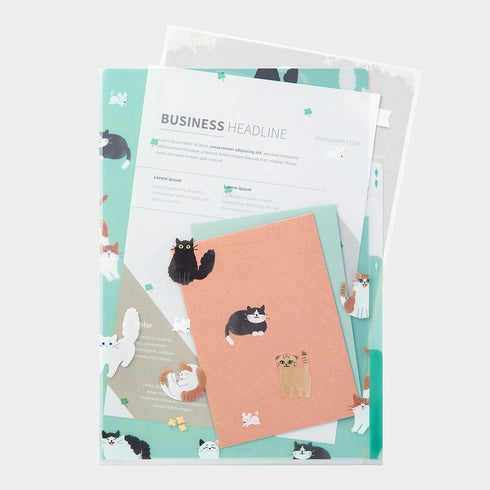 Midori A4 CATS 3 Pocket Clear Folder MD Folder Water Resistant Folder | 310mm X 221mm