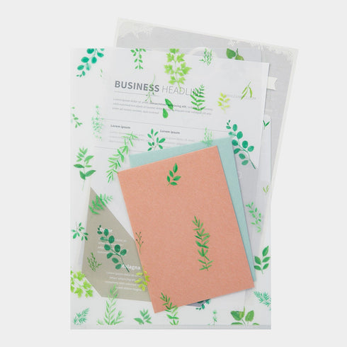 Midori A4 LEAVES 3 Pocket Clear Folder MD Folder Water Resistant Folder | 310mm X 221mm
