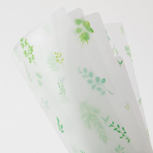 Midori A4 LEAVES 3 Pocket Clear Folder MD Folder Water Resistant Folder | 310mm X 221mm