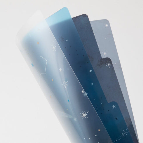 Midori A4 STARRY 3 Pocket Clear Folder MD Folder Water Resistant Folder | 310mm X 221mm