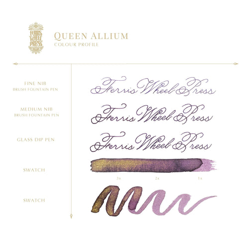 Ferris Wheel Press QUEEN ALLIUM SHIMMER Fountain Pen Ink Fashion District Dip Pen Ink Calligraphy Ink Bottle Ink | 38ml