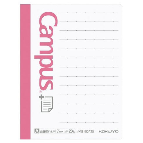 Kokuyo CAMPUS 7mm A Ruled Dotted Line VERTICAL Sticky Pads Index Sticky Notes Planner Sticky | NT-100ATB