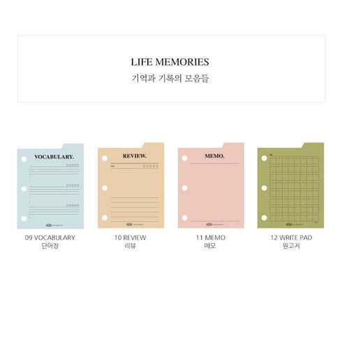 PLEPIC MINI REFILLS For 3 Ring Binder Memo Notes Shopping List To Do List Expense Record Daily Memo Weekly Memo Dot Grid Memo | 82 X 63mm