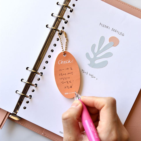 PLEPIC MEMO IT Keychain Notes Chain Notes Memo Notes Shopping List To Do List Expense Record Daily Weekly Dot Grid | 50 Sheets 150 X 60mm