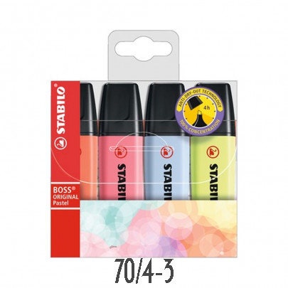 STABILO BOSS ORIGINAL Highlighter Set Stabilo Wallet Stabilo Fluorescent Stabilo Pastel | 70/4-3