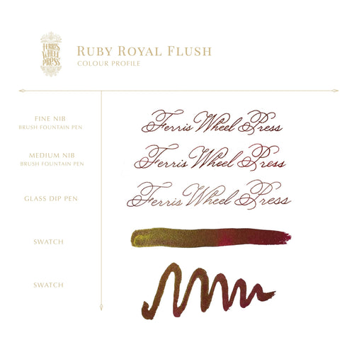 Ferris Wheel Press Ferritales Ruby Royal Flush SHIMMER Fountain Pen Ink Dip Pen Ink Calligraphy Ink Bottle Ink | 20ml