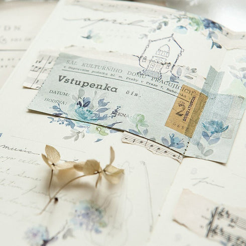 MU Lifestyle Print-On Stickers Rub -On Stickers Transfer Stickers Translucent Stickers 191 | Blue Roses Purple Roses Green Foliage