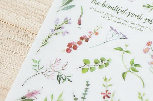 MU Lifestyle Print-On Stickers Rub -On Stickers Transfer Stickers Translucent Stickers 193 | Cut Flowers Blue Flowers Red Flowers Pink Posy