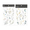 MU Lifestyle Print-On Stickers Rub -On Stickers Transfer Stickers Translucent Stickers 196 | Blue Iris Moon Magick Dried Flowers