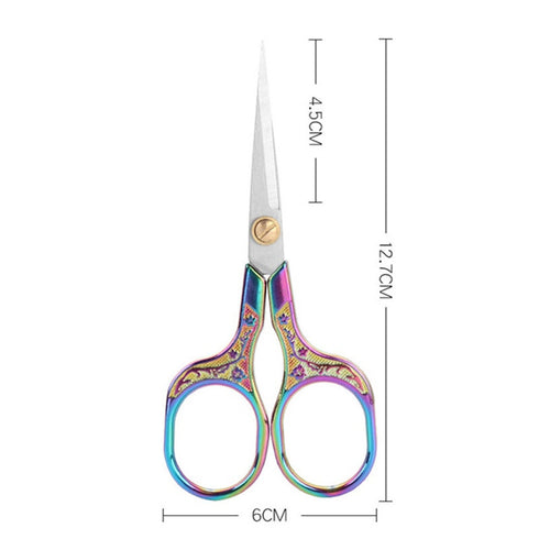 ONE Pair RAINBOW Retro Inspired Office Scissors Stationery Embroidery Travel | Super sharp