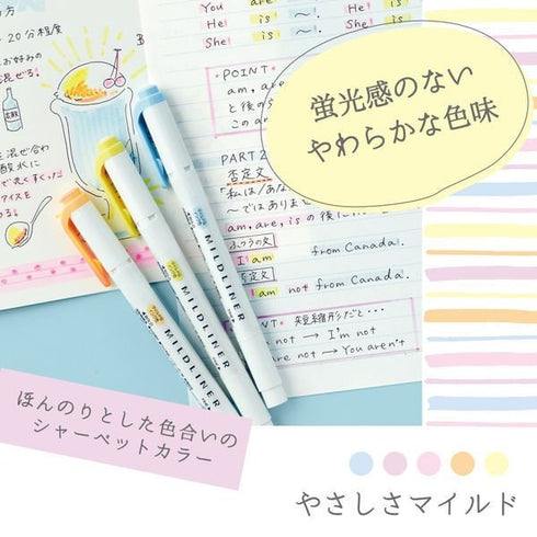 Zebra Mildliner GENTLE Mildliner NEW For 2022 Set of 5 | WKT7-5C-YC