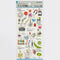 Kamio Japan Stickers LABORATORY SCIENCE Adult Visual Dictionary Test Tubes Bunsen Burner Scale Microscope Beaker GOLD Foil Stickers | 721384