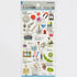 Kamio Japan Stickers LABORATORY SCIENCE Adult Visual Dictionary Test Tubes Bunsen Burner Scale Microscope Beaker GOLD Foil Stickers | 721384