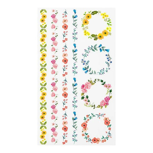 Midori Transfer Stickers WREATHS GARLAND FLOWERS Print-On Stickers Rub -On Stickers Transfer Stickers Translucent Stickers | 2586