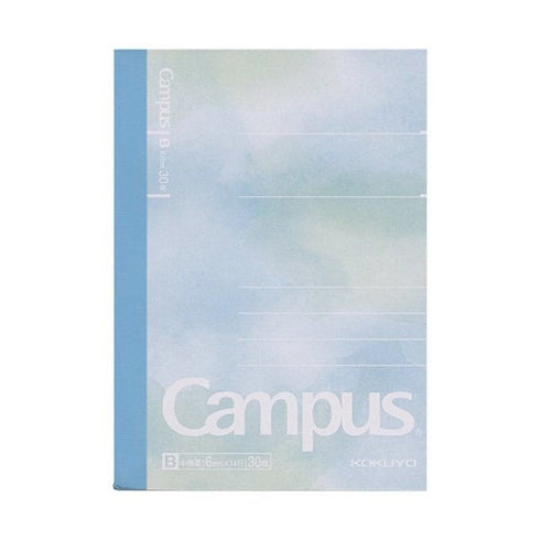 Kokuyo GREEN A7 LIMITED EDITION Watercolor B Ruled 6mm Ruled Notebook Washi Tape Keychain Clear Pouch Complete Set | 99K-242BN