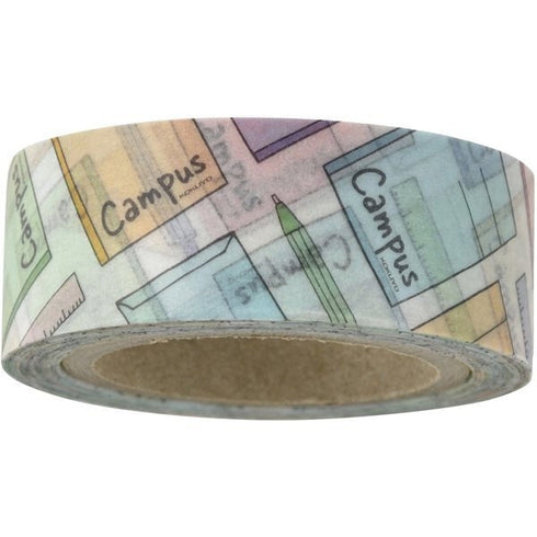 Kokuyo WASHI TAPE LIMITED Edition Campus Washi Tape Ruled Notebook Keychain Clear Pouch Complete Set | 99KT-P15-1