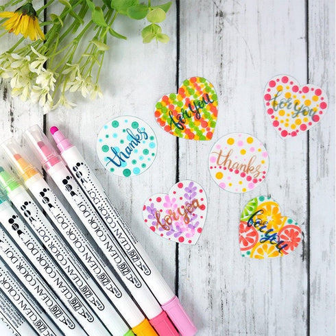 Kuretake 12 PIECE SET Zig Clean Color Dot Set One Pen or Double-Tip Marker | TC-6100/12V
