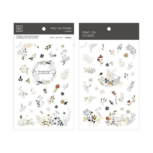 MU Lifestyle Print-On Stickers Rub-On Stickers Transfer Stickers Translucent Stickers 202 | Whimsical Memories Carnations Roses