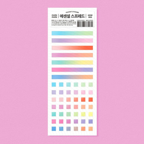 MOTEMOTE ESSENTIAL SQUARE Transparent Highlight Stickers No Smear Highlight Pocket Stickers Line Stickers One Line Highlight | 170 X 65mm