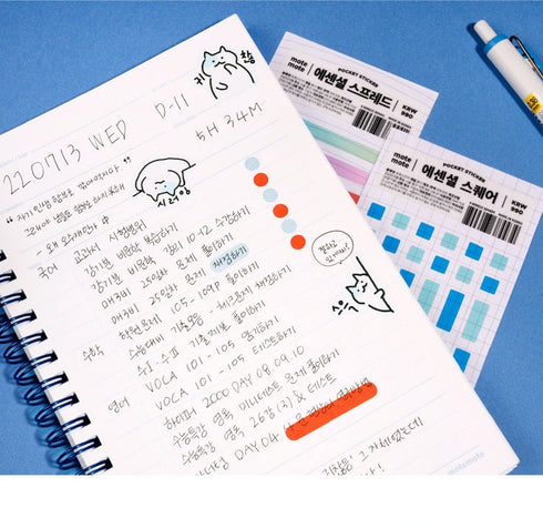 MOTEMOTE ESSENTIAL SQUARE Transparent Highlight Stickers No Smear Highlight Pocket Stickers Line Stickers One Line Highlight | 170 X 65mm