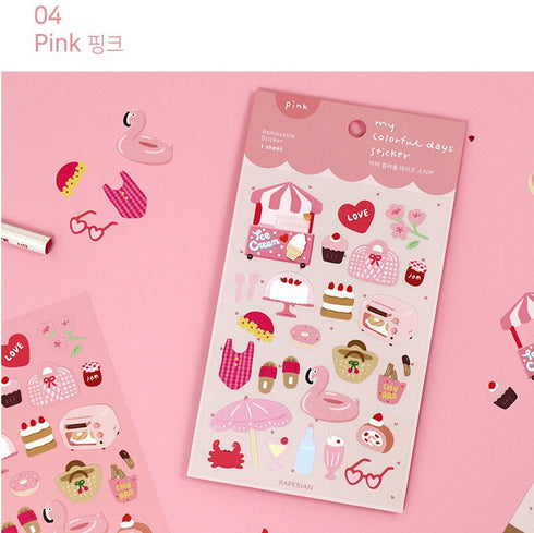 Paperian YELLOW My COLORFUL Days Stickers Planner Stickers Lifestyle Stickers Daily Life Stickers Removable Sticker South Korea | 130 X 90mm